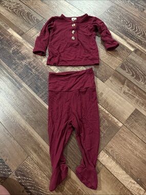 Lou Lou & Company Maroon Kids Two-Piece Pajama Set
